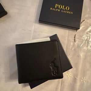 Ralph Lauren Black Leather Bi-Fold Wallet